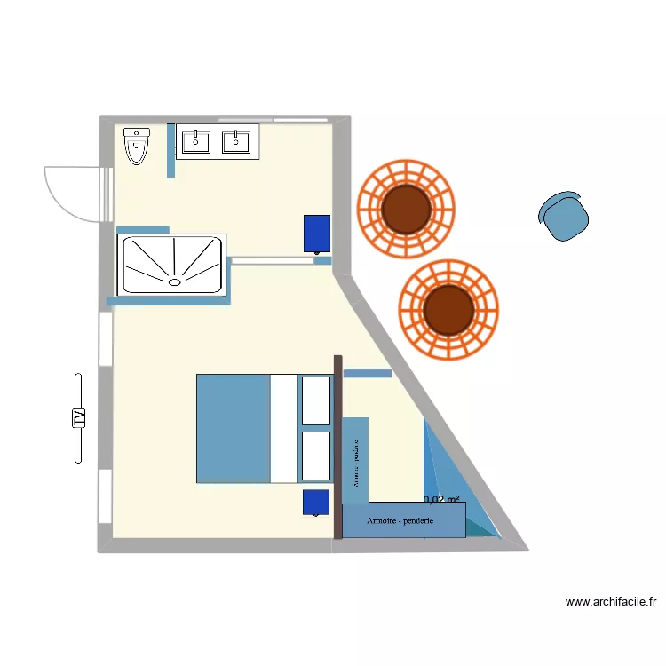 salle de bains. Plan de 