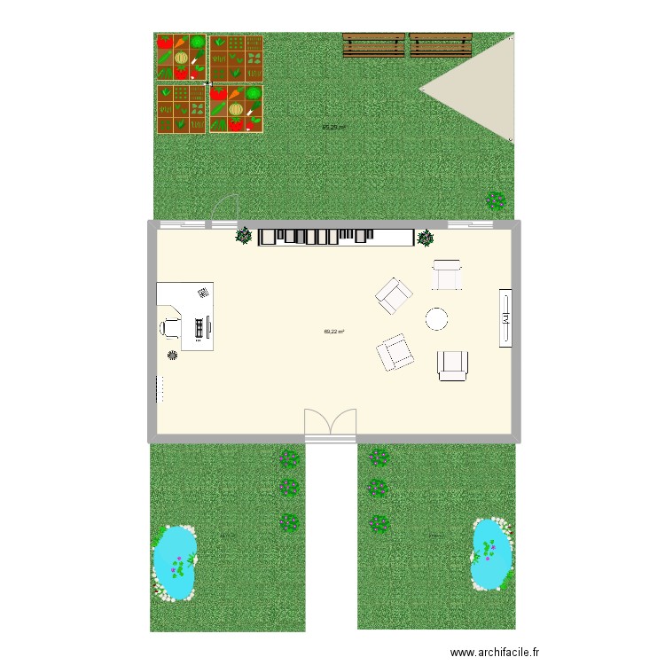 PLAN EHPAD ACUCUILLI CHARLINE. Plan de 1 pièce et 69 m2