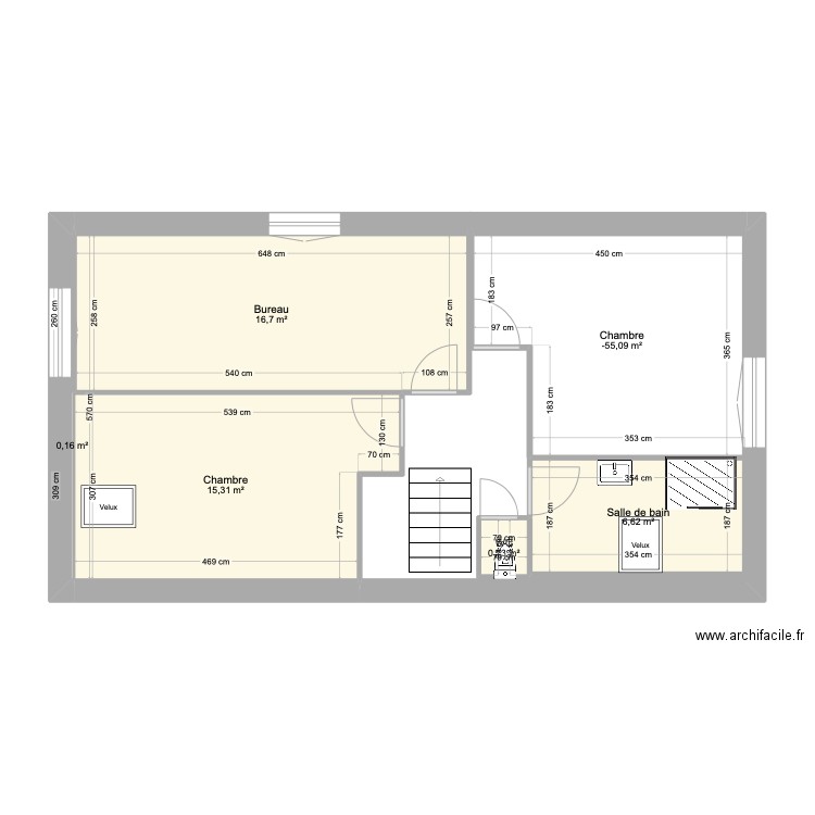 1°étage. Plan de 0 pièce et 0 m2