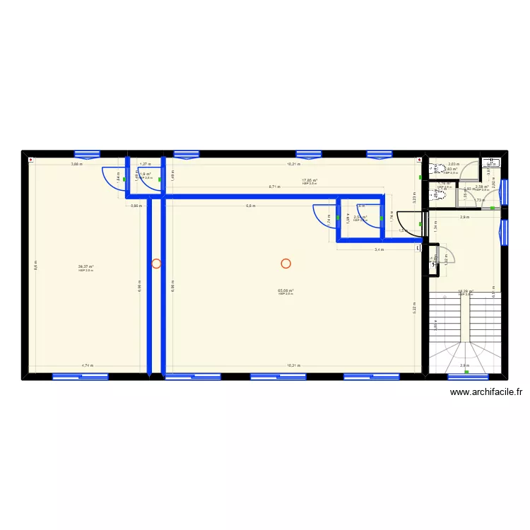 MJ music studio - r+1 &eacute;tat projet&eacute; V2. Plan de 11  et 154 m²