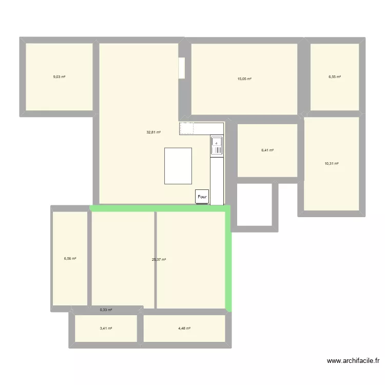 maison cool. Plan de 11  et 120 m²
