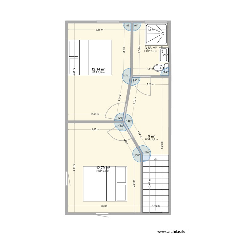 PLAN millia 4. Plan de 4 pièces et 38 m2
