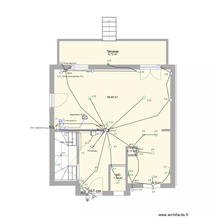 Rez-de-Chauss&eacute;e. Plan de 