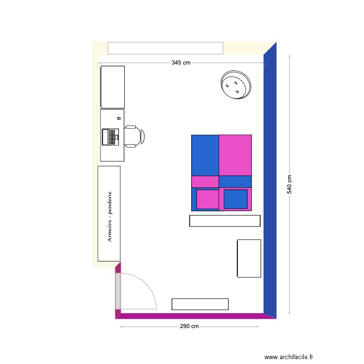 chambre sophia. Plan de 1 pièce et 18 m2