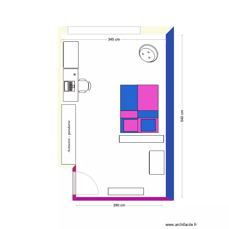 chambre sophia. Plan de 