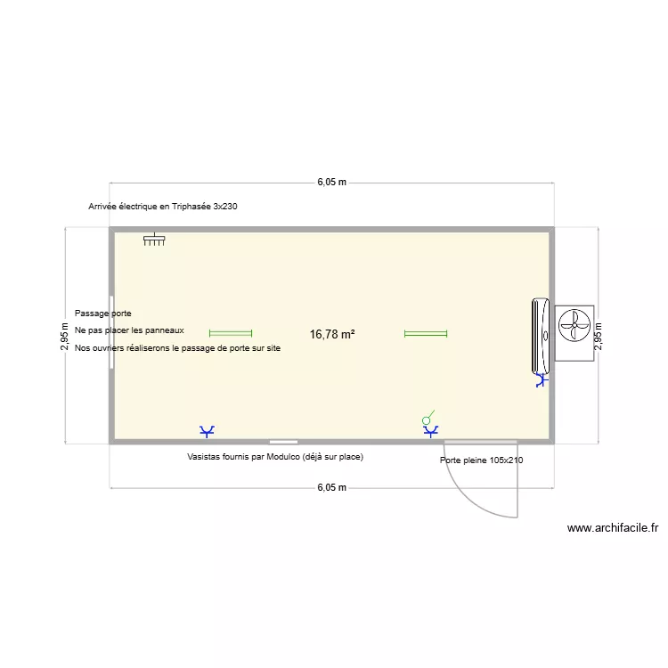 Frasnes-lez-anvaings v2. Plan de 1  et 17 m²