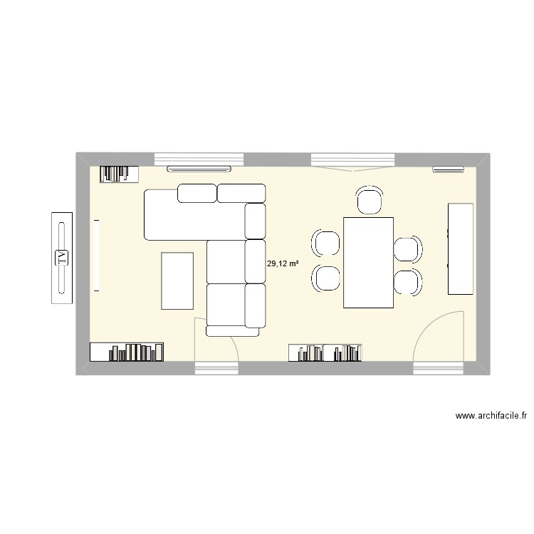 Salon Rixheim. Plan de 1 pièce et 29 m2