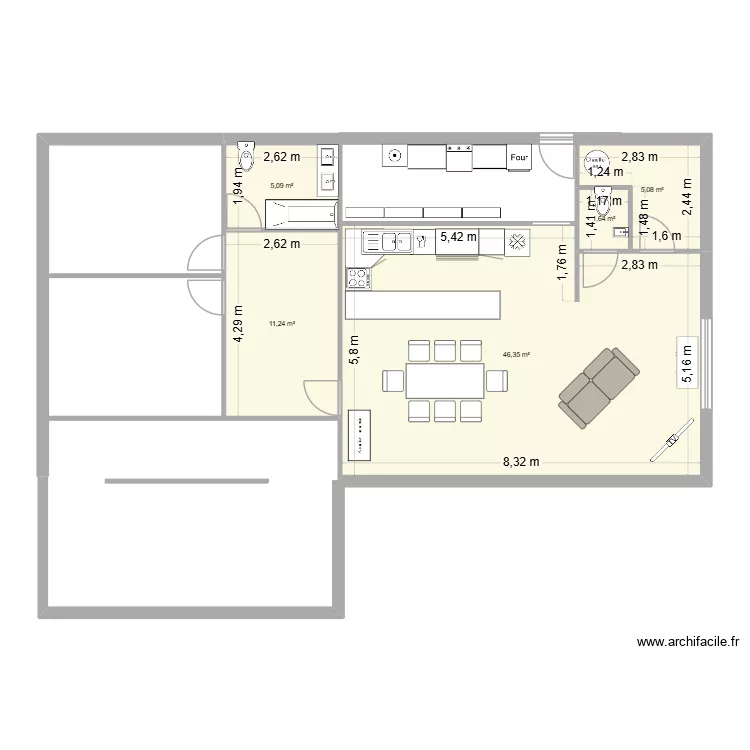 Maison. Plan de 5 et 69 m² Maison. Plan de 5 et 69 m²