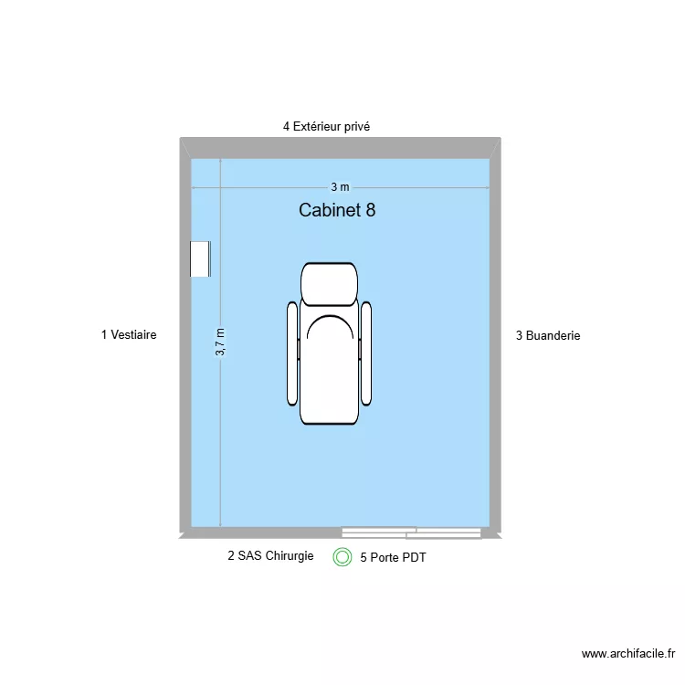 31702 Cabinet 8. Plan de 1 et 11 m² 31702 Cabinet 8. Plan de 1 et 11 m²