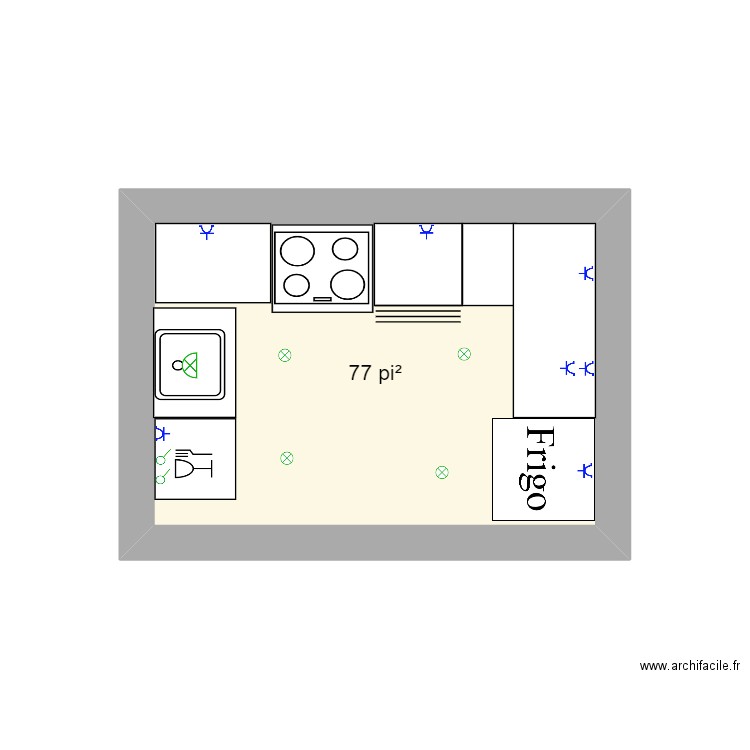 cuisine spots. Plan de 0 pièce et 0 m2