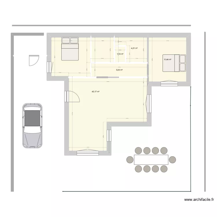 PROJET GARAGE. Plan de 5  et 67 m²