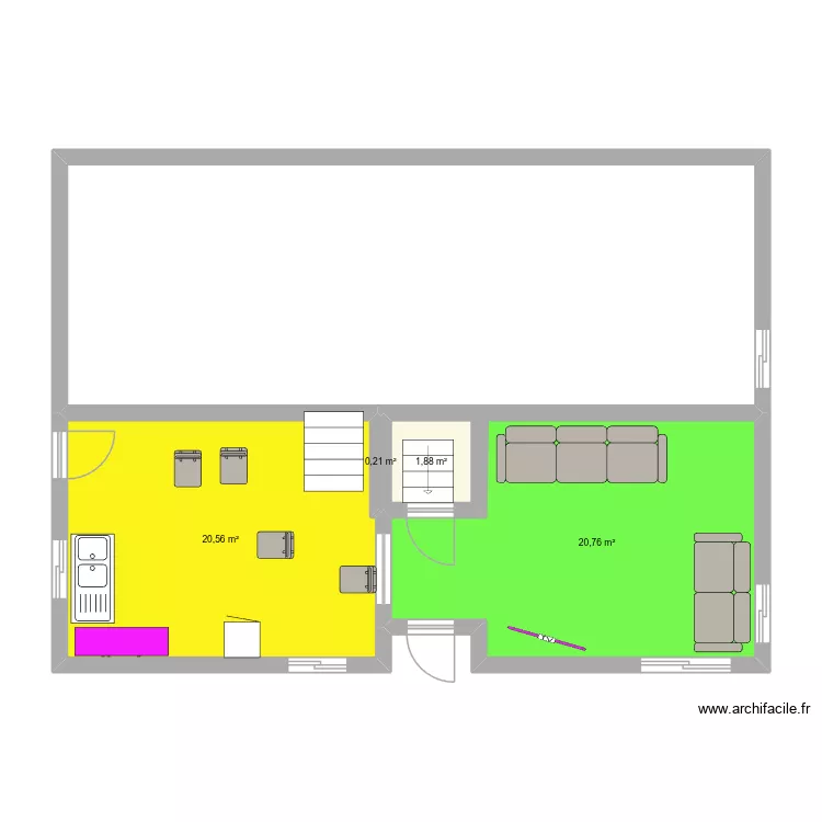 Maison Chantal. Plan de 4 et 43 m² Maison Chantal. Plan de 4 et 43 m²