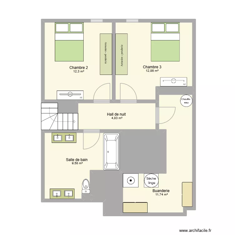 210 boite 22 &eacute;tage. Plan de 10  et 59 m²