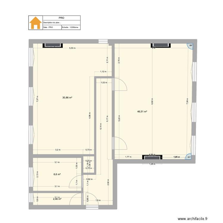Exercice 3. Plan de 4 pièces et 86 m2