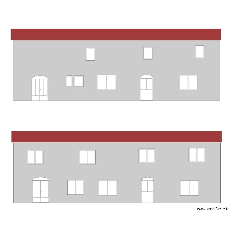 fa&ccedil;ade nord. Plan de 