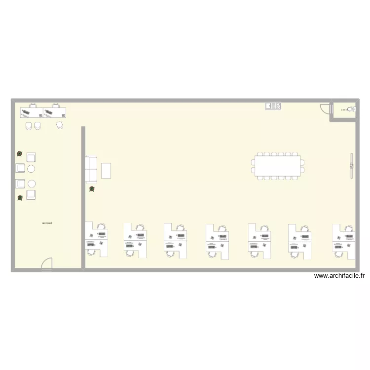 bureau. Plan de 2  et 350 m²