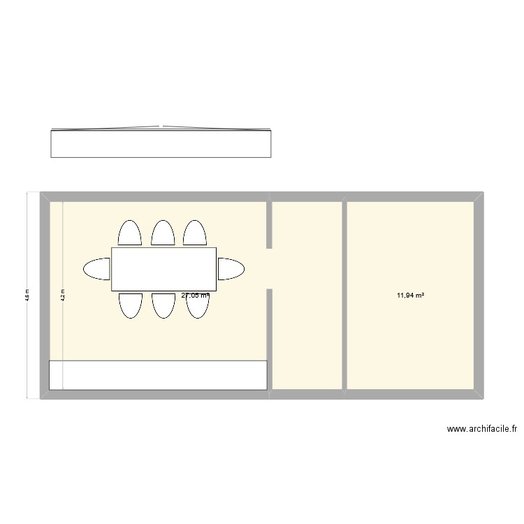 RDV Saulnières. Plan de 2 pièces et 39 m2