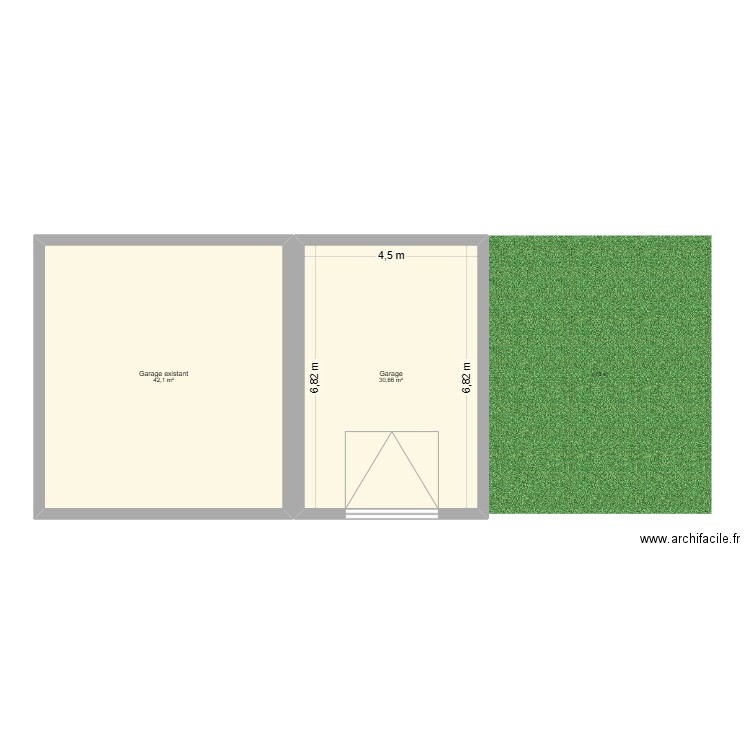 plan garage 2025. Plan de 2 pièces et 73 m2
