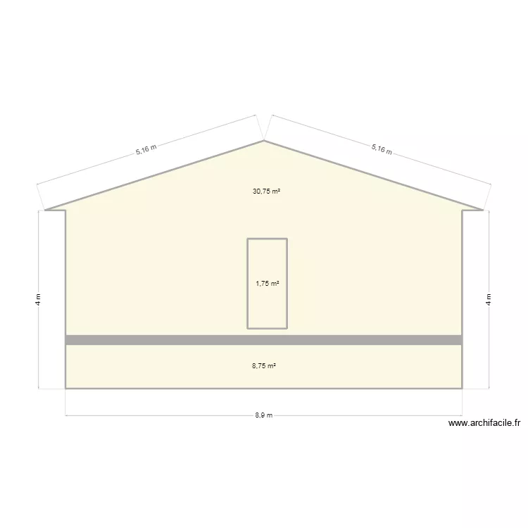 pignon 2. Plan de 3  et 43 m²