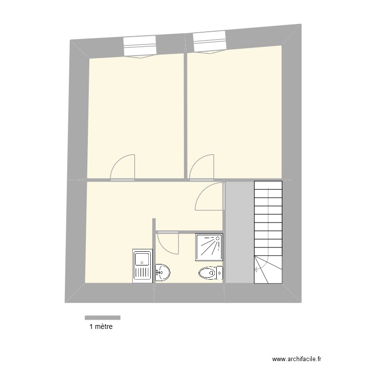 POTIERS 3 R+2. Plan de 5 pièces et 36 m2