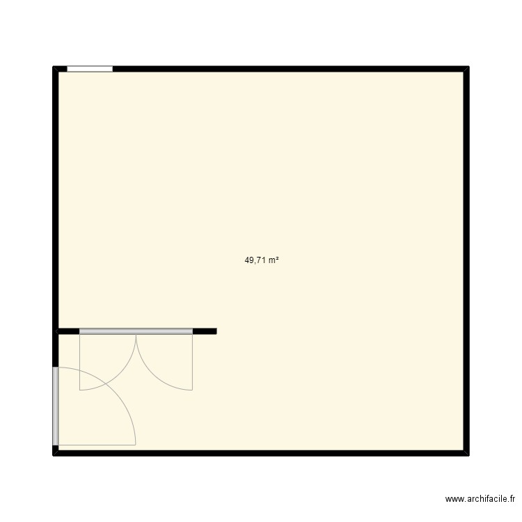 rdc essai. Plan de 1 pièce et 50 m2