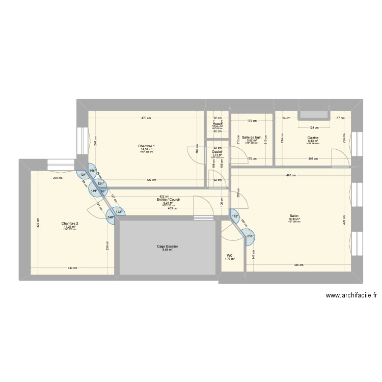 Jerome Auch. Plan de 12 pièces et 76 m2