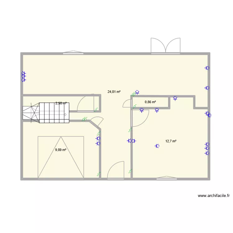Maison Kelvin. Plan de 5  et 51 m²