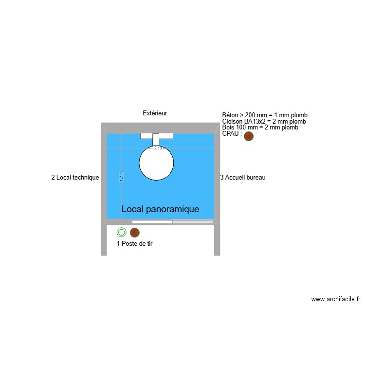 10507 Local panoramique. Plan de 1 pièce et 4 m2