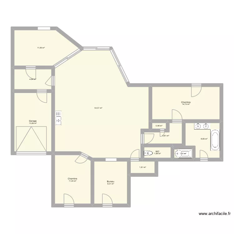 PLAN ARCHITECTURAL DAVLETMOURZAEV. Plan de 13  et 134 m²
