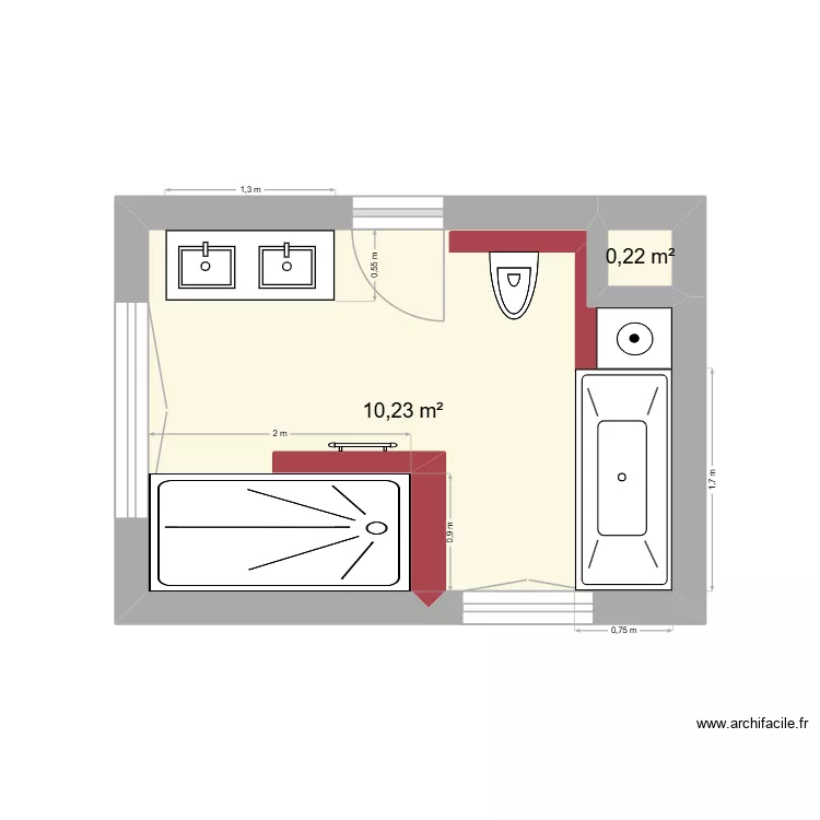MORENO-BALDUZZI Bassecourt. Plan de 2 Pièces et 10 m² MORENO-BALDUZZI Bassecourt. Plan de 2 Pièces et 10 m²
