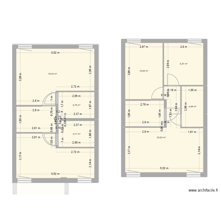 Béguin si T3 au 1er. Plan de 23 pièces et 287 m2