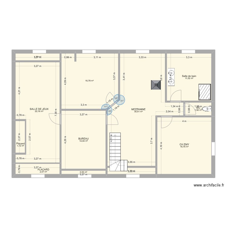 MAISON BOUDET ETAGE. Plan de 12 pièces et 122 m2