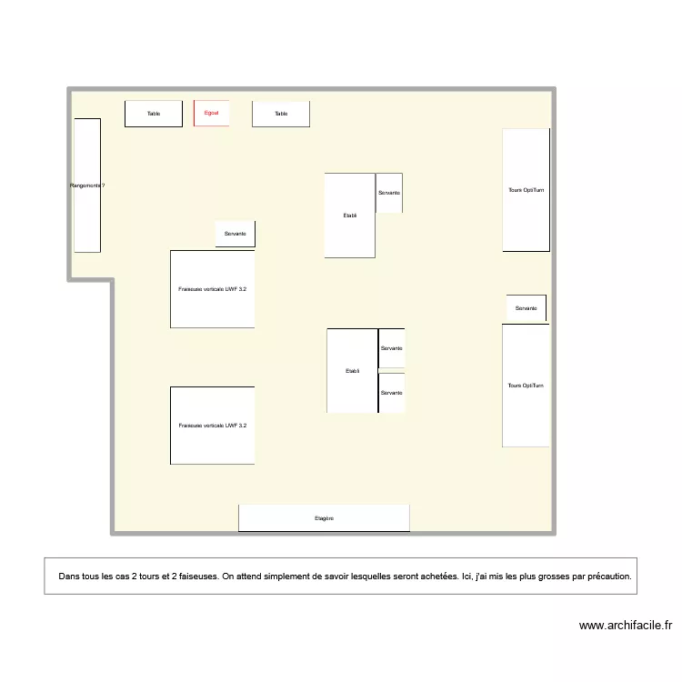 Zone enseignement. Plan de 1  et 101 m²