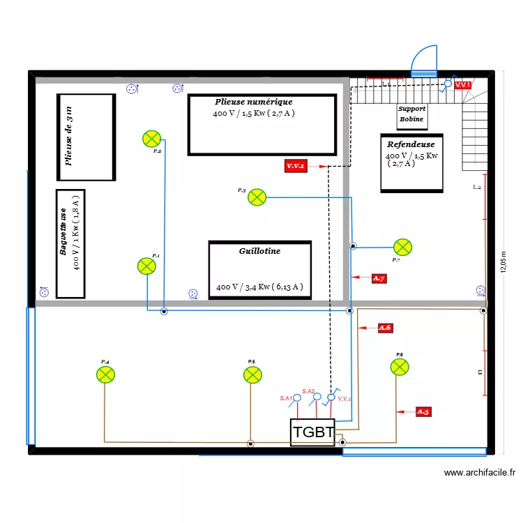 BOURGEOIS atelier zinguerie / implantation réseau P3. Plan de 1 et 166 m² BOURGEOIS atelier zinguerie / implantation réseau P3. Plan de 1 et 166 m²