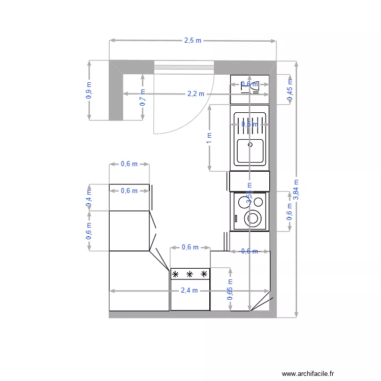 Le Pr&eacute;sident - cuisine. Plan de 