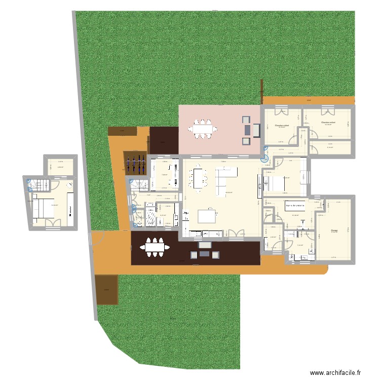 extention 45 m2 au top min. Plan de 18 pièces et 189 m2