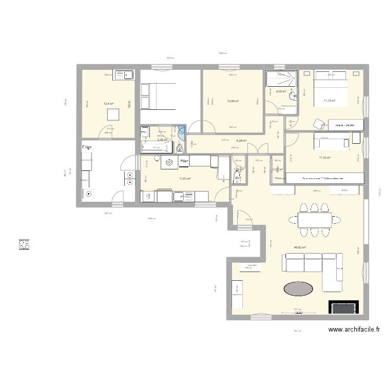 PLAN PERTUIS APRES 3. Plan de 11 pièces et 119 m2