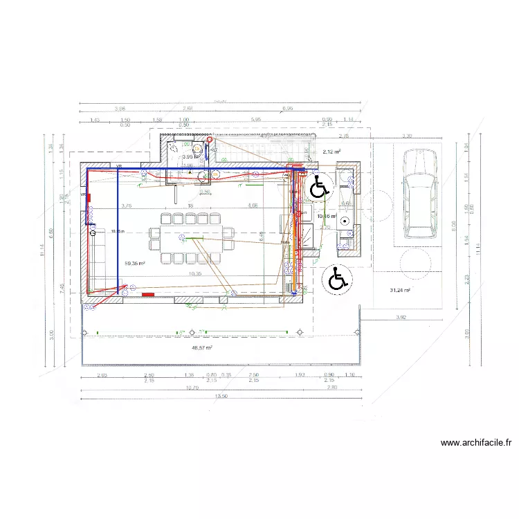 UH1 - Rdc - Electricité, Télécom et ventilation. Plan de UH1 - Rdc - Electricité, Télécom et ventilation. Plan de