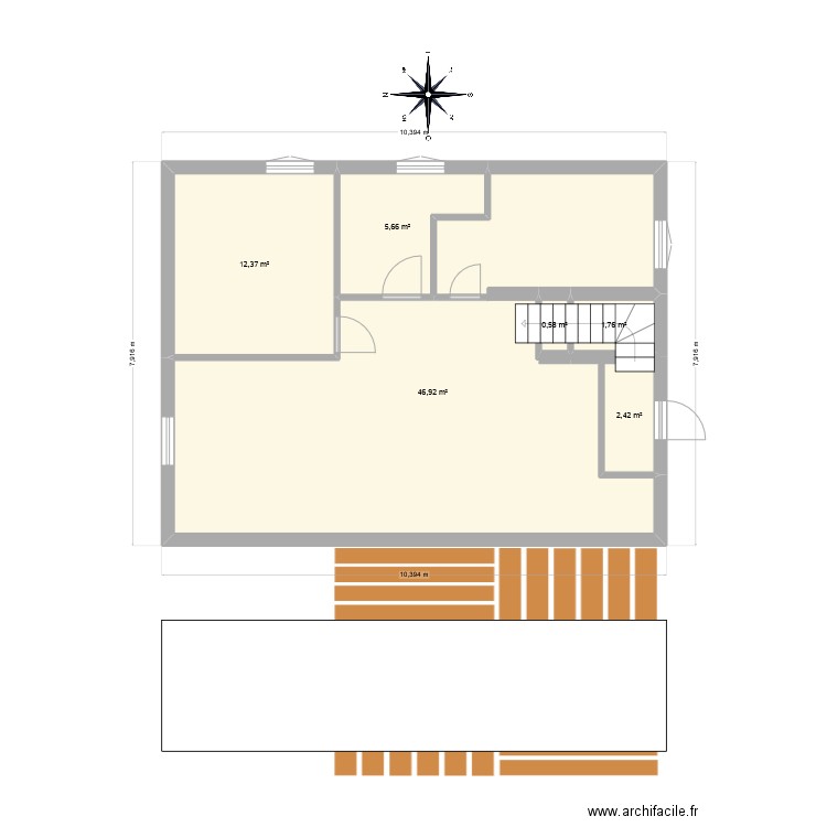 OberE. Plan de 6 pièces et 70 m2