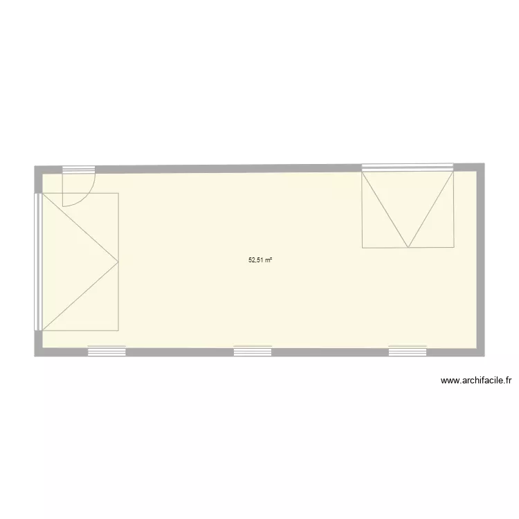 garage. Plan de 1  et 53 m²