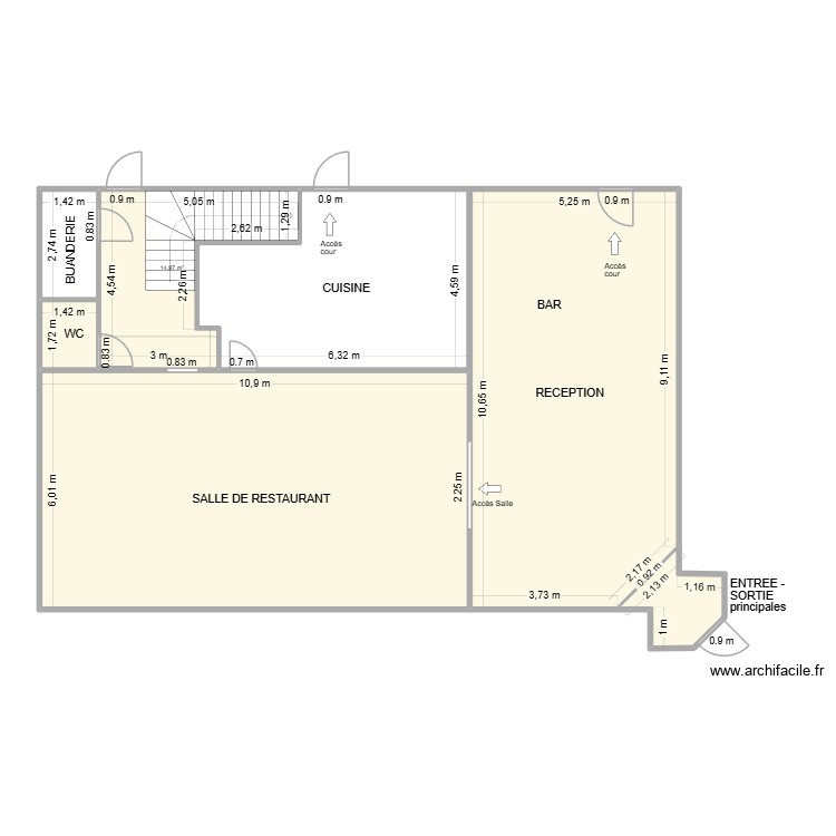 RDC avant travaux. Plan de 0 pièce et 0 m2