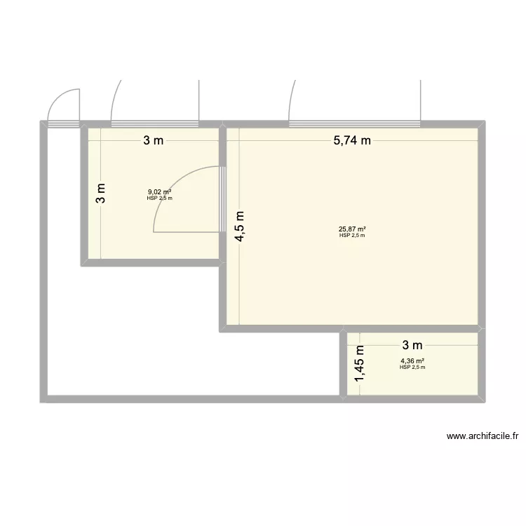 TYPE1. Plan de 3 Pièces et 39 m² TYPE1. Plan de 3 Pièces et 39 m²