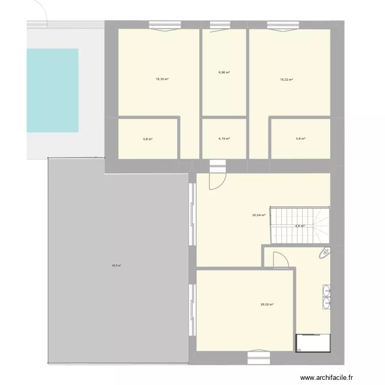 TAGE TOIT. Plan de 18  et 291 m²