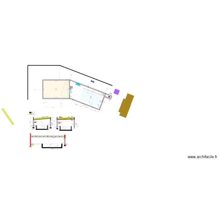 piscine 2025 v61. Plan de 1 pièce et 84 m2