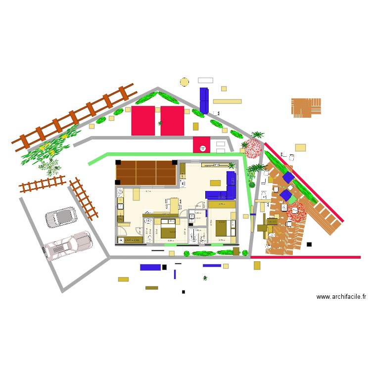 roc83fab. Plan de 4 pièces et 75 m2