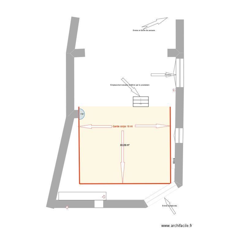 Implantation scène spectacle 06-2025 -V1 GgP. Plan de 1 pièce et 30 m2