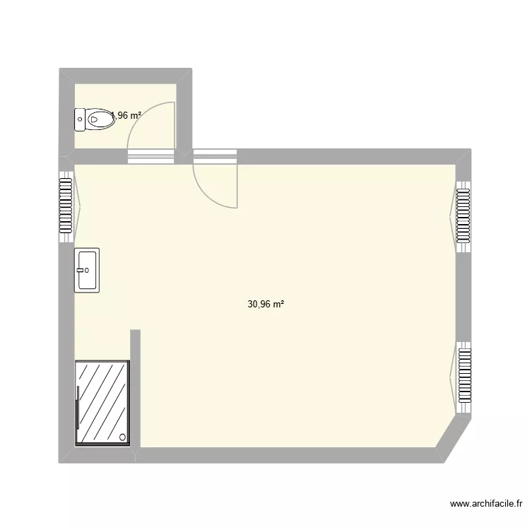 grande chambre 1er. Plan de 