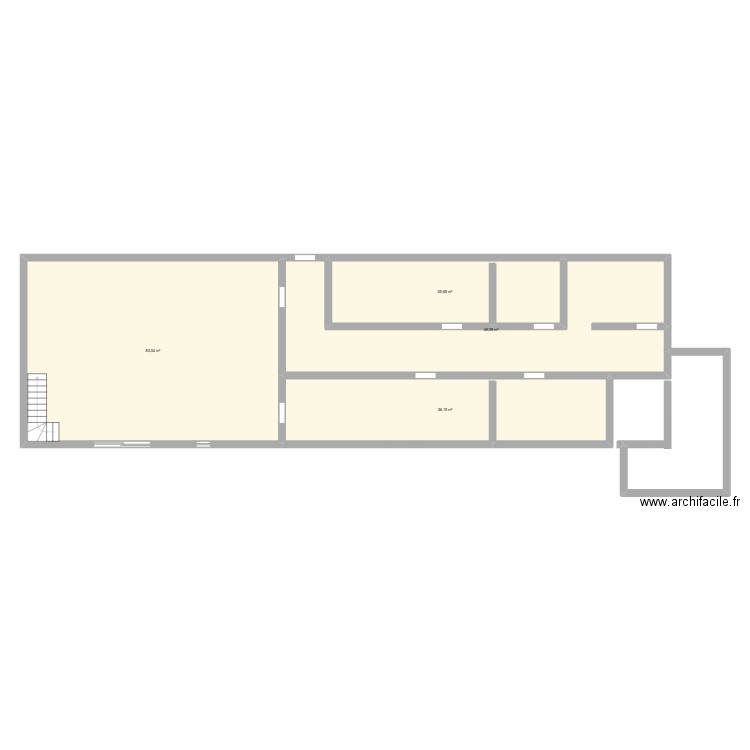 15jh. Plan de 4 pièces et 191 m2