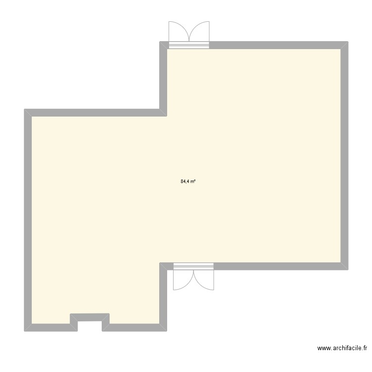 salle ciel. Plan de 1 pièce et 84 m2