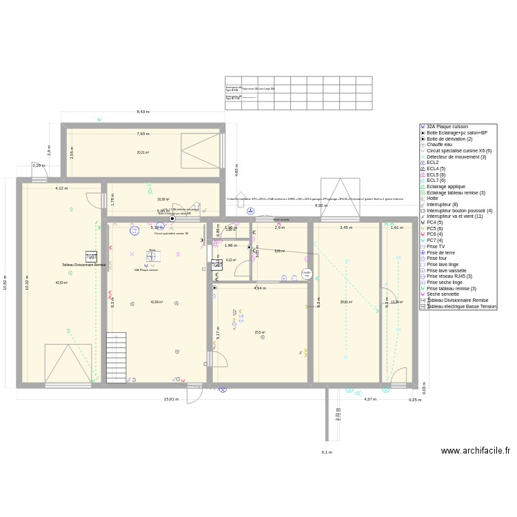 Folcarde RDC. Plan de 10 pièces et 198 m2